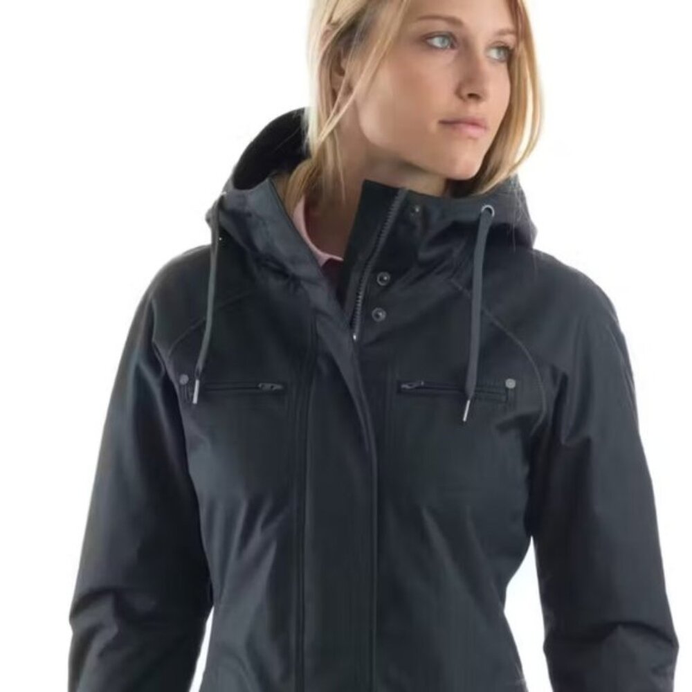 MEC Women's Black Hooded Ski Jacket with Zip Chest Pockets